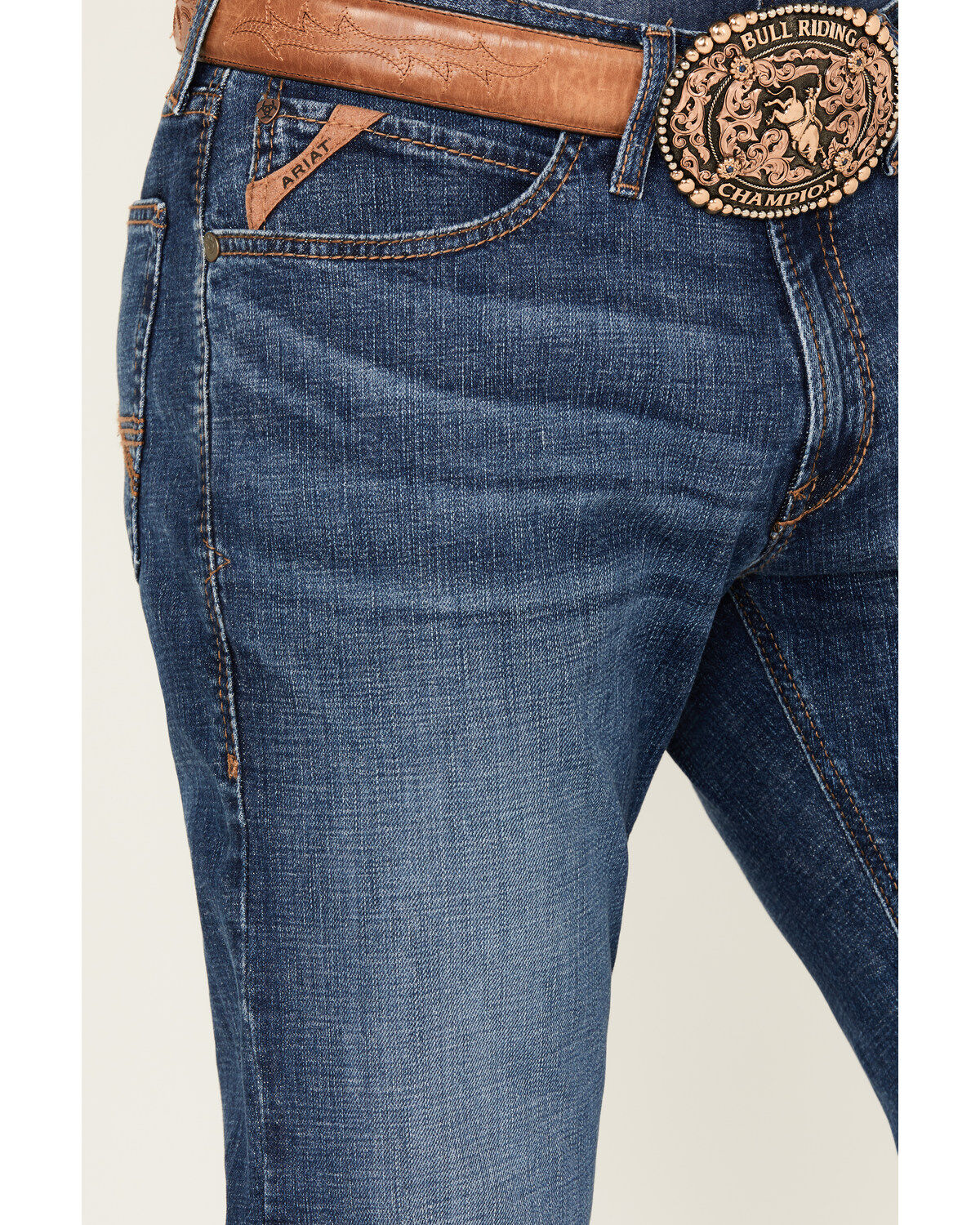 Ariat Men's M4 Medium Wash Kennedy Centralia Relaxed Straight Stretch Denim Jeans