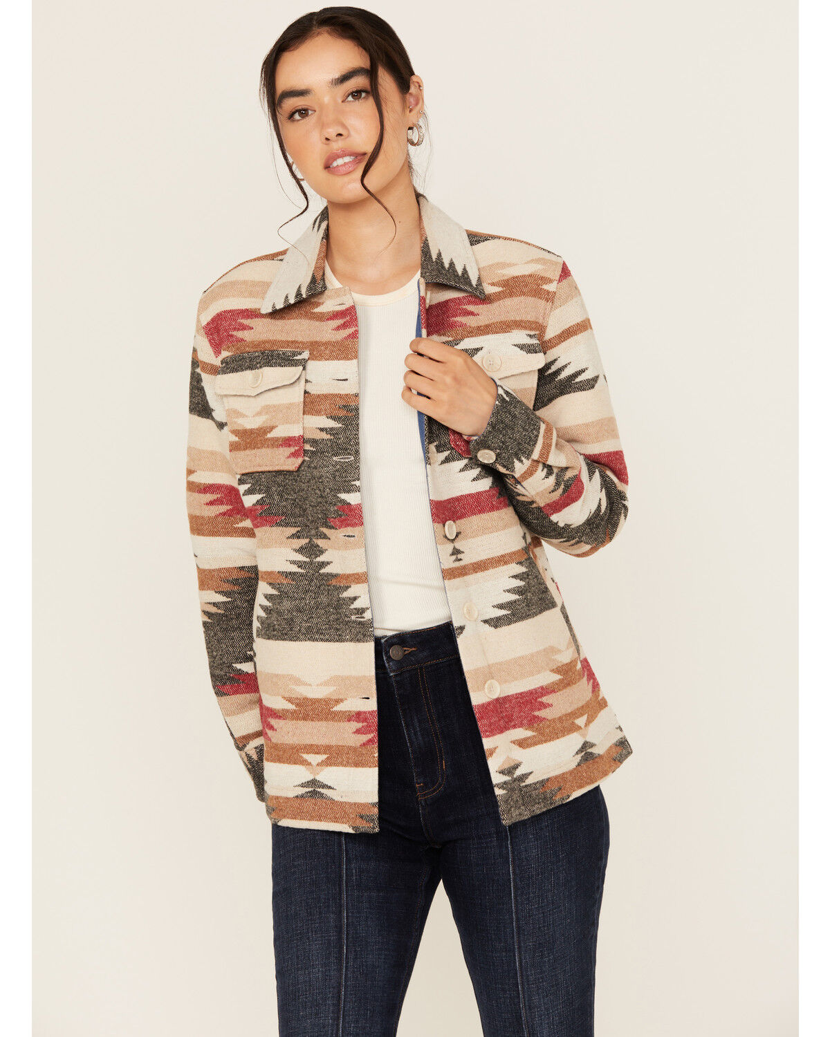 Idyllwind Women's Roadhouse Southwestern Print Button-Down Shacket