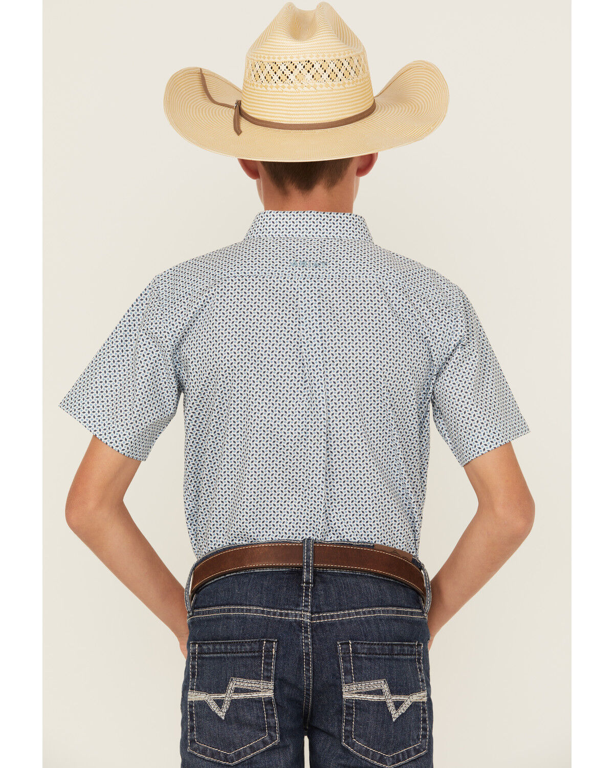 Ariat Boys' Geo Print Short Sleeve Button-Down Western Shirt