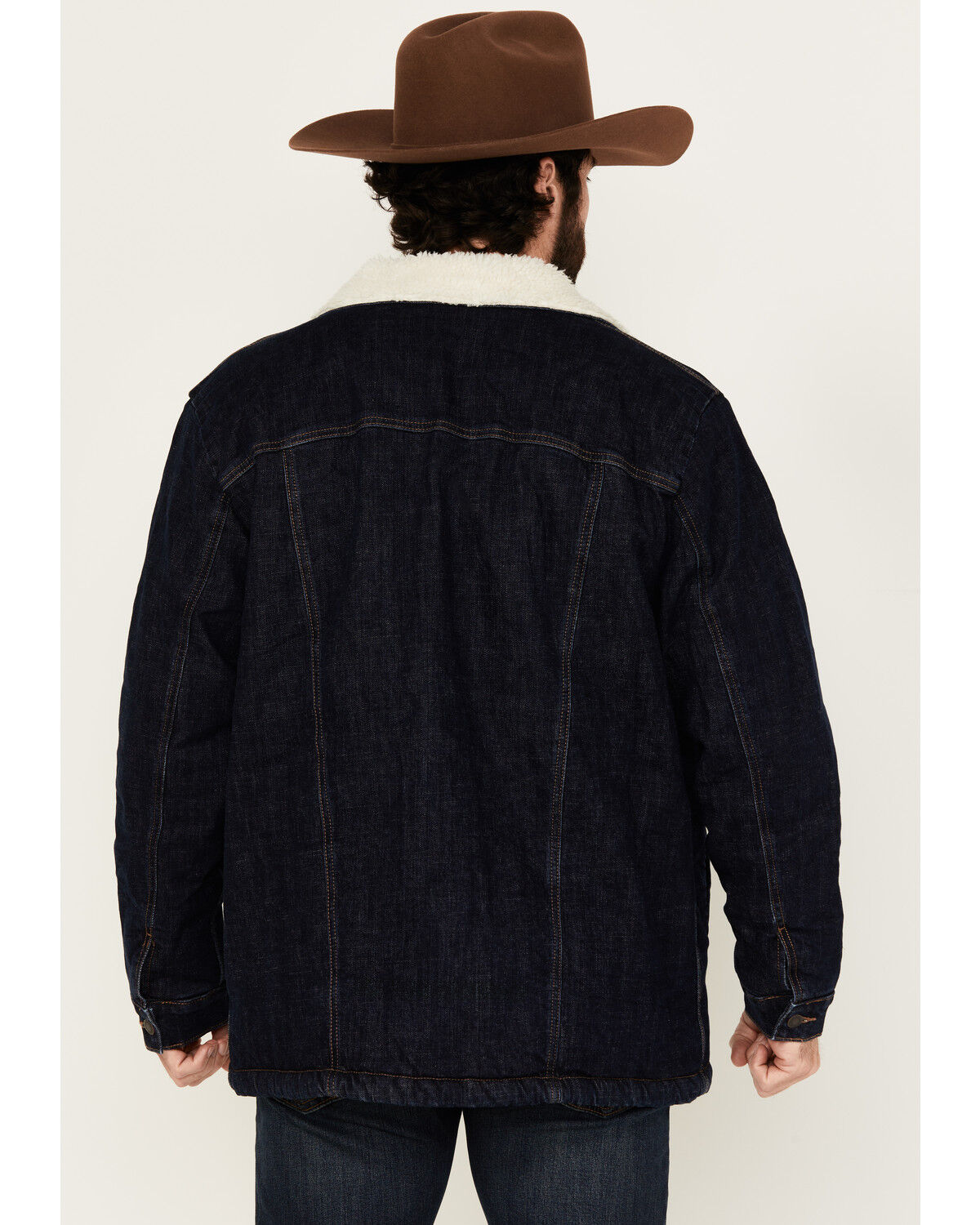 Wrangler Men's Archive Long Sherpa Lined Button-Down Denim Jacket