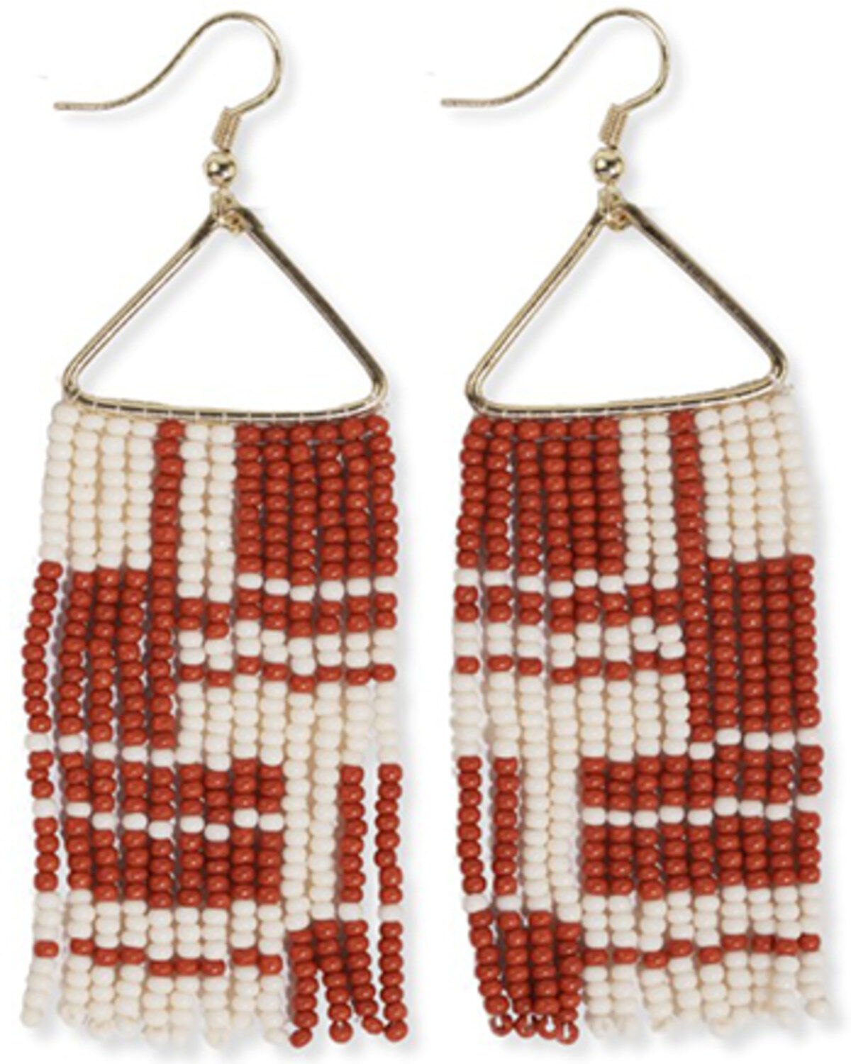 Ink + Alloy Women's Whitney Shifting Blocks Beaded Fringe Earrings