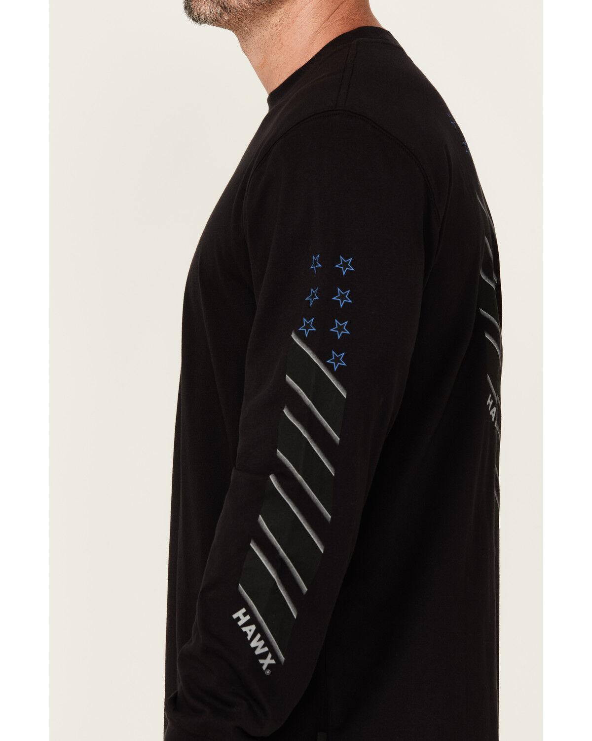 Hawx Men's Stripes Long Sleeve Graphic Work T-Shirt