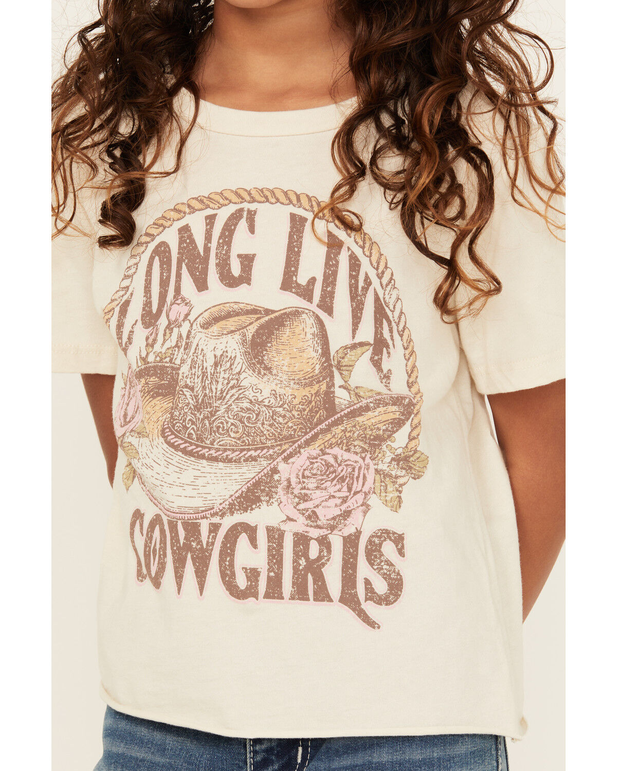 La La Land Girls' Long Live Cowgirls Short Sleeve Graphic Tee
