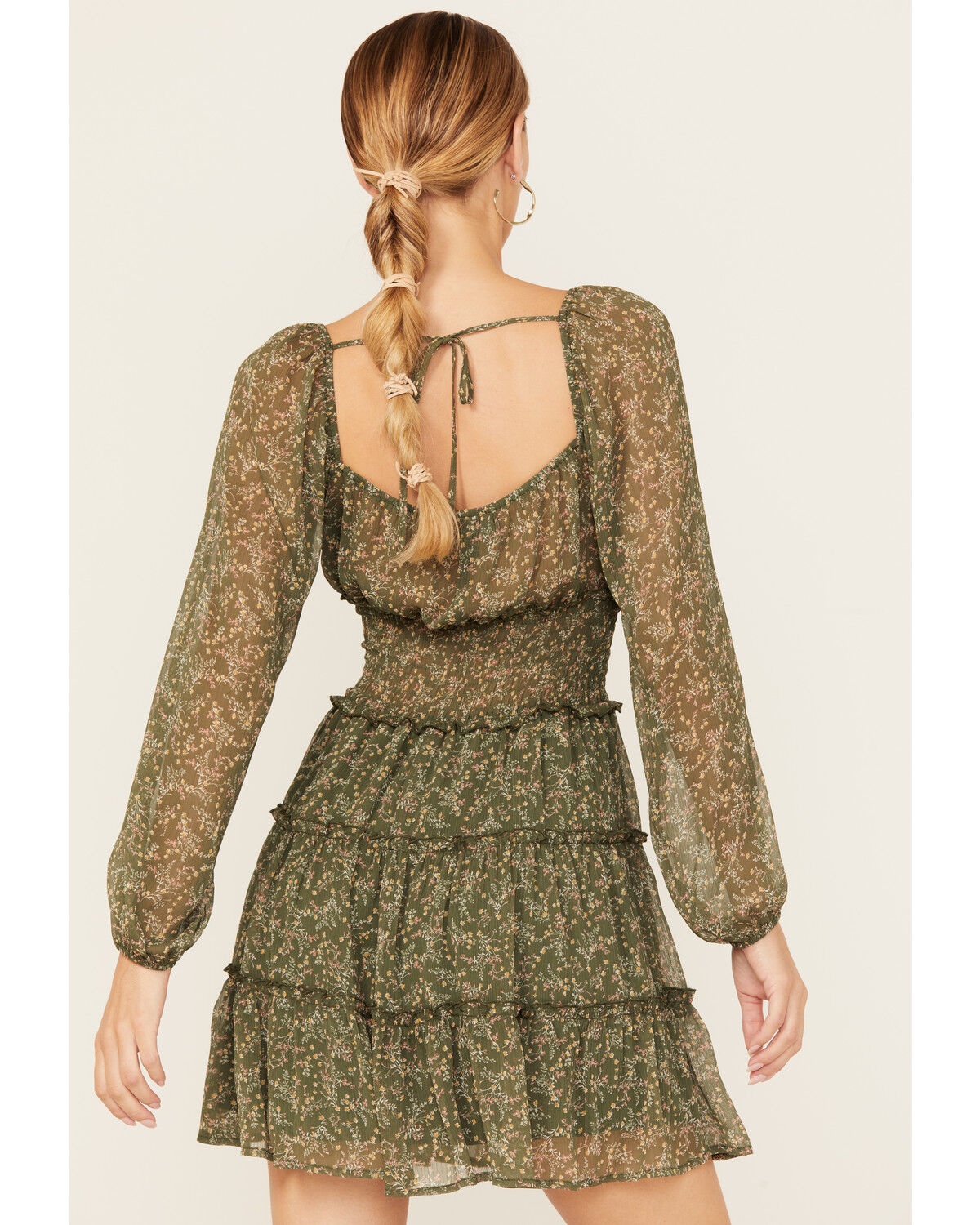 Ash & Violet Women's Floral Print Long Sleeve Mini Dress