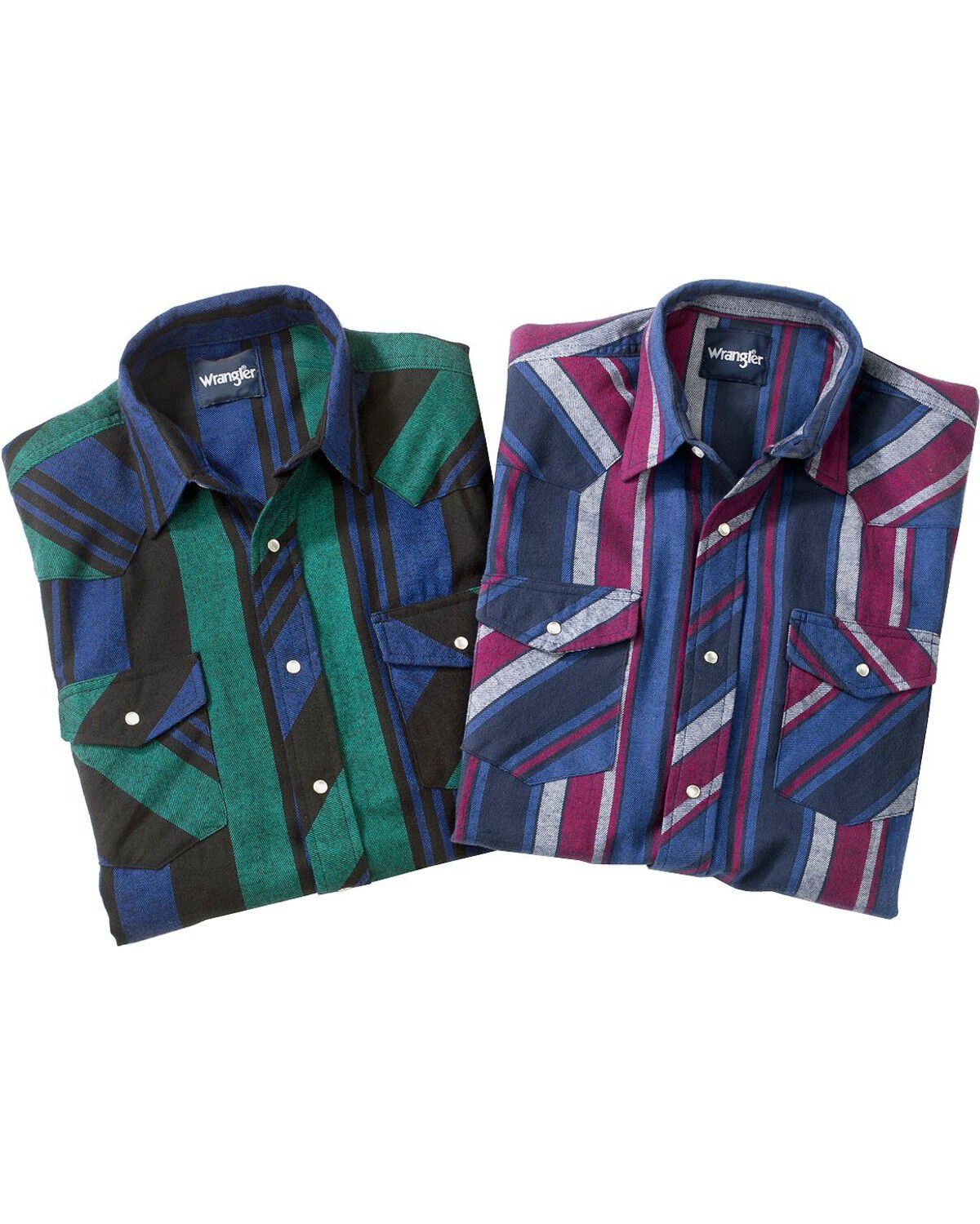 Wrangler Assorted Striped 4.5 oz.Flannel Long Sleeve Shirts - Big,Tall, Big/Tall