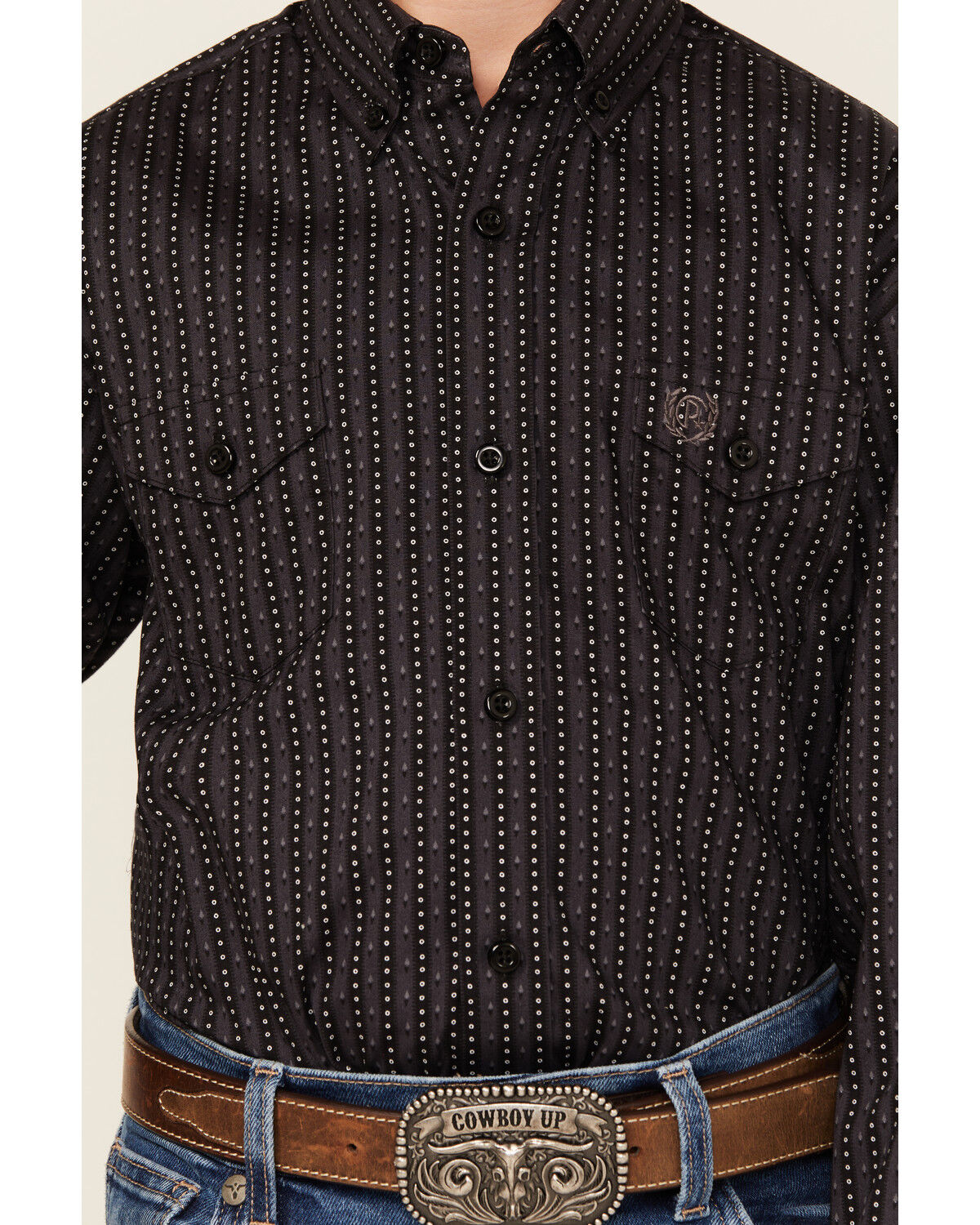 Panhandle Boys' Geo Print Long Sleeve Snap Western Shirt