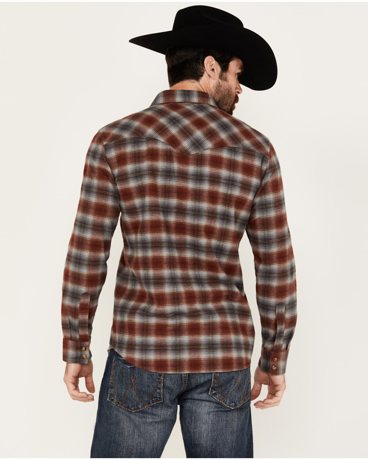 Pendleton Men's Wyatt Plaid Print Long Sleeve Snap Western Flannel Shirt