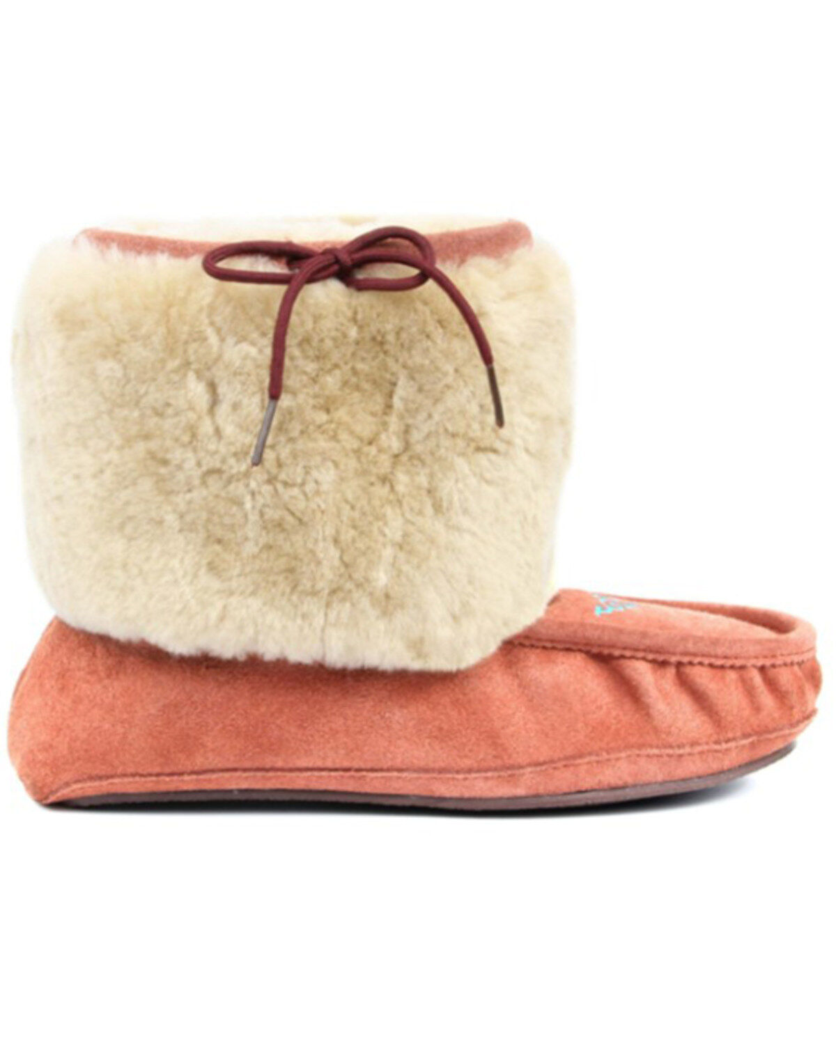 Superlamb Women's Navajo Slip-On Casual Fleece Booties - Moc Toe