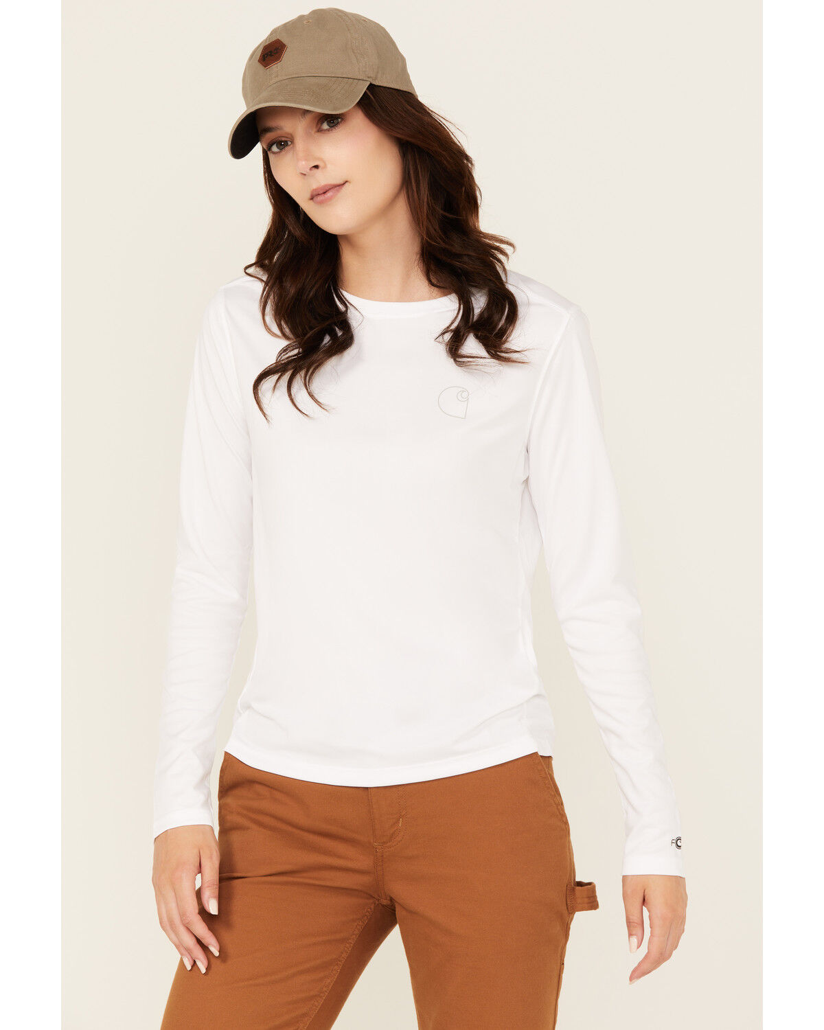Carhartt Women's Force Sun Defender Relaxed Fit Lightweight Logo Graphic Long Sleeve Tee