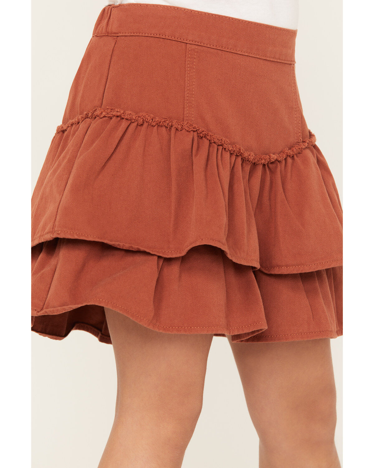 Hayden Girls' Ruffle Tiered Denim Skirt