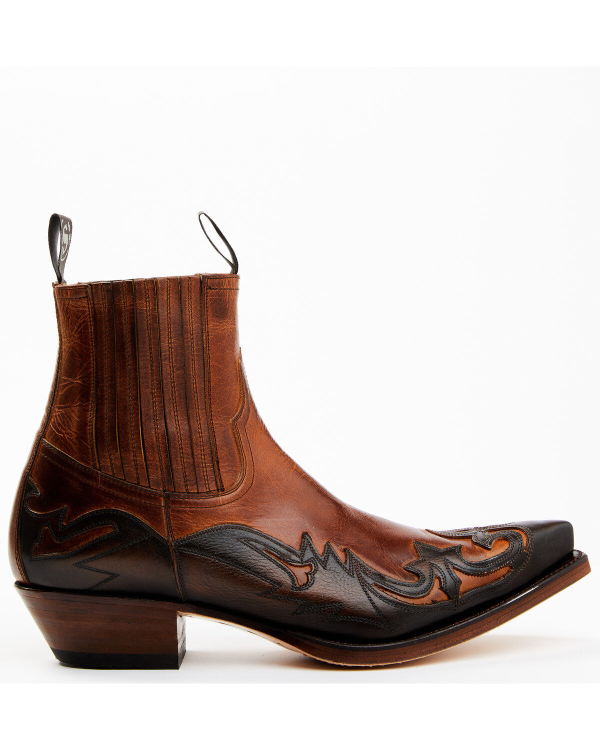 Sendra Men's Cuervo Finger Gore Pull On Western Booties - Snip Toe