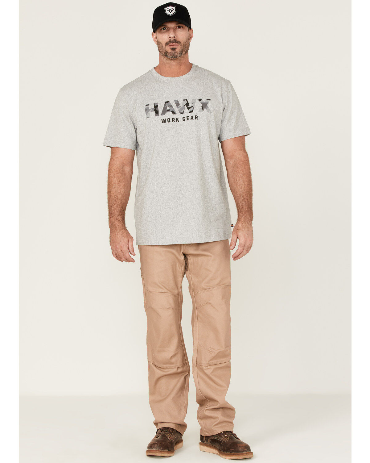 Hawx Men's Camo Logo Graphic Work T-Shirt