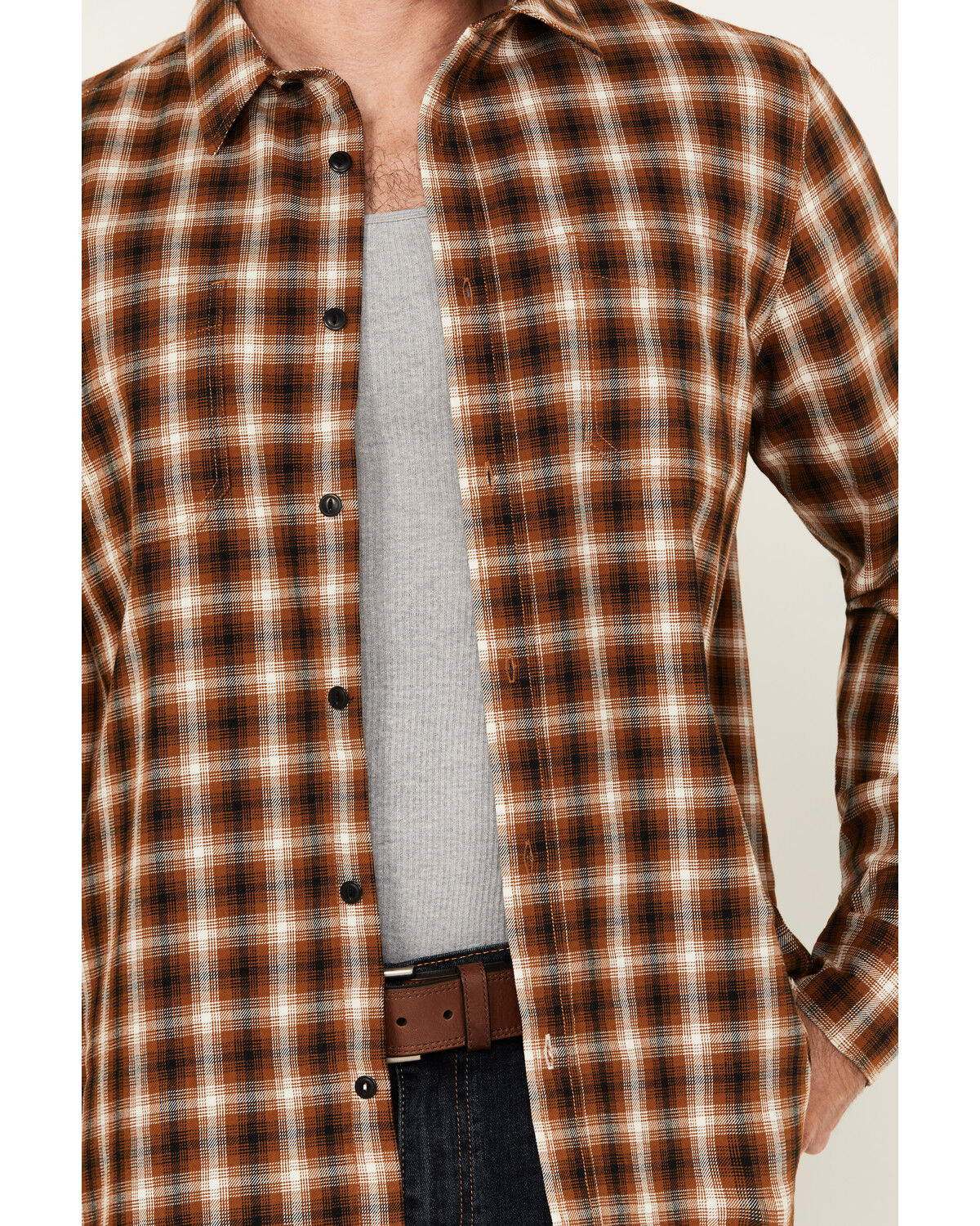 Brothers and Sons Men's Dorado Plaid Print Long Sleeve Button-Down Western Shirt