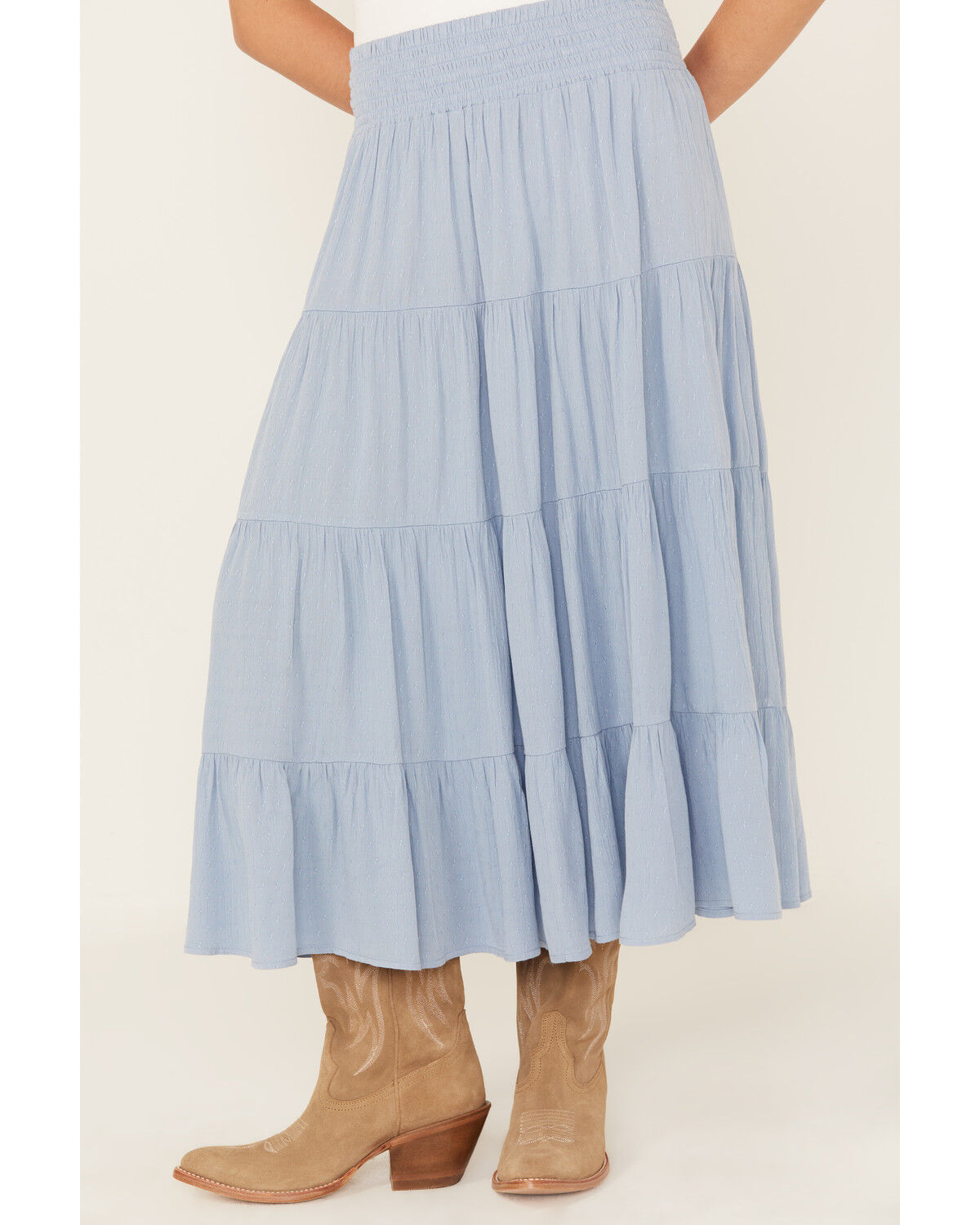 Wild Moss Women's Tiered Midi Skirt