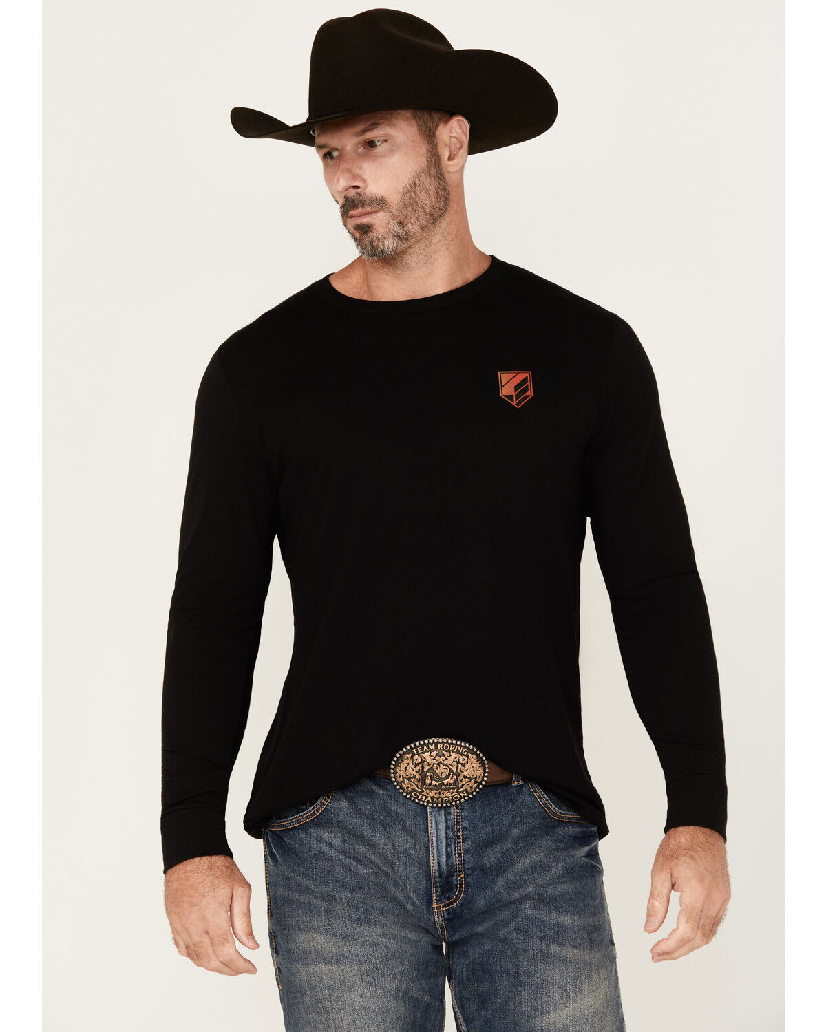 RANK 45® Men's Raw Rodeo Logo Long Sleeve Graphic T-Shirt