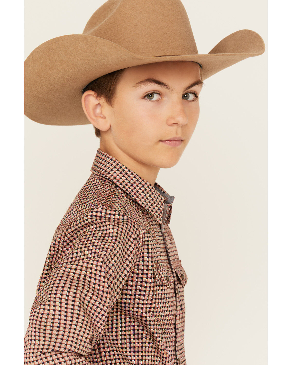 Cody James Boys' Ramon Plaid Print Long Sleeve Snap Western Shirt