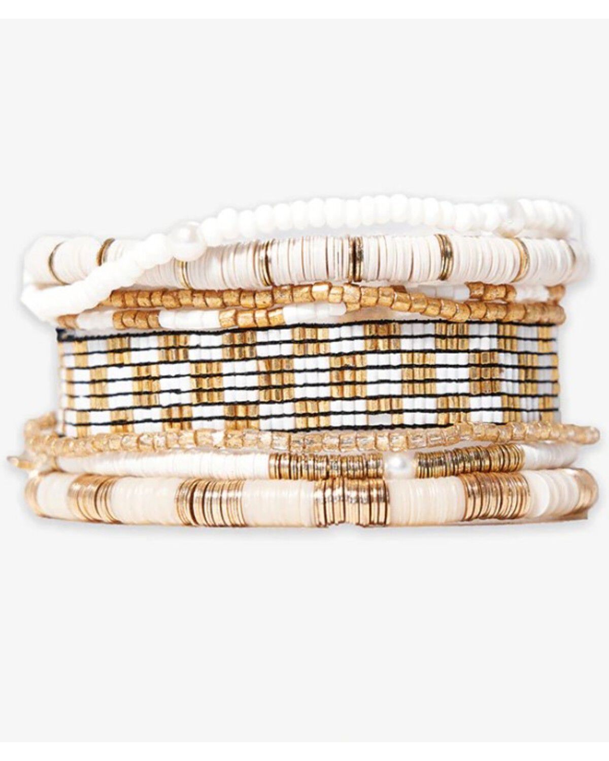 Ink + Alloy Women's Gold Digger Bracelet Stack - 7 Piece