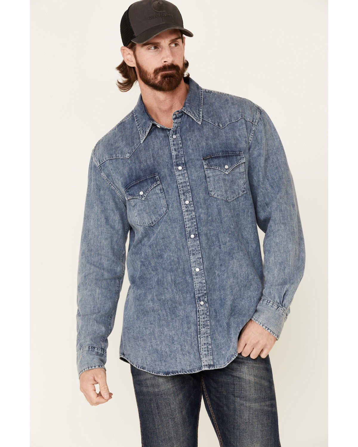 Rock & Roll Denim Men's Long Sleeve Denim Western Shirt