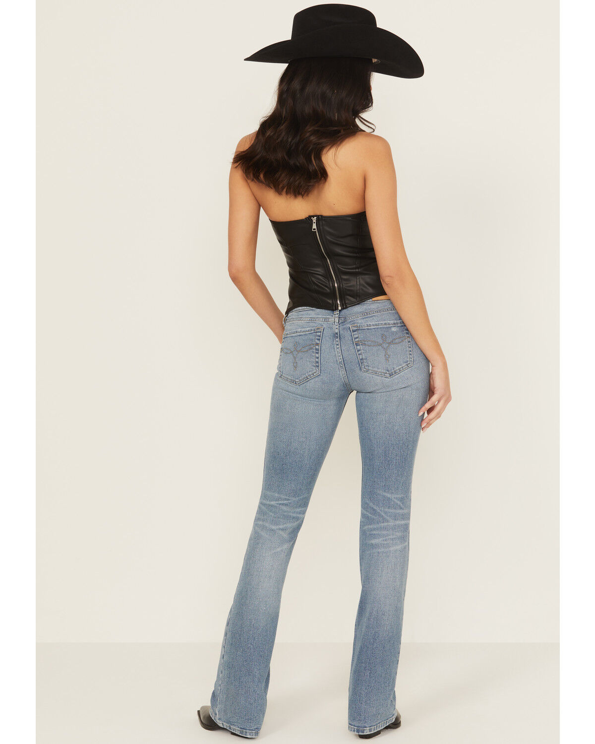 Shyanne Women's Meuse Medium Wash Low Rise Bootcut Comfort Stretch Denim Jeans