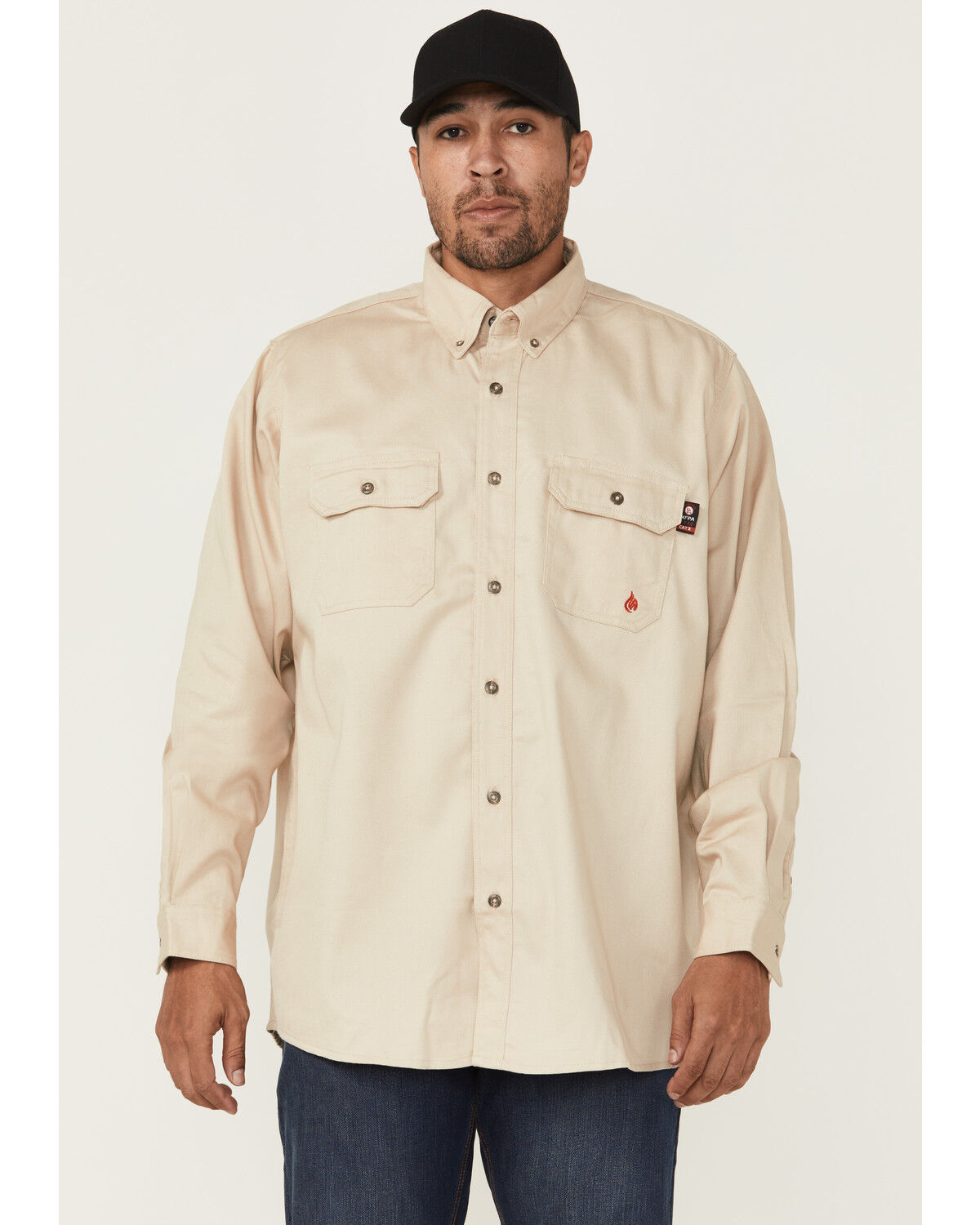 Forge Workwear Men's FR Solid Long Sleeve Button-Down Work Shirt