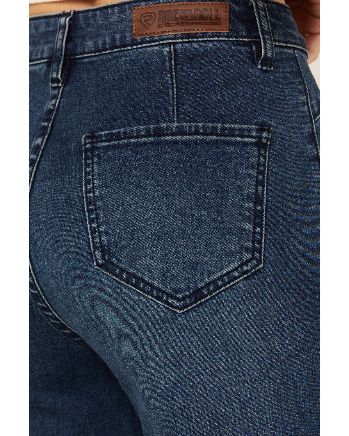 Rock & Roll Denim Women's Medium Wash High Rise Stretch Flare Jeans