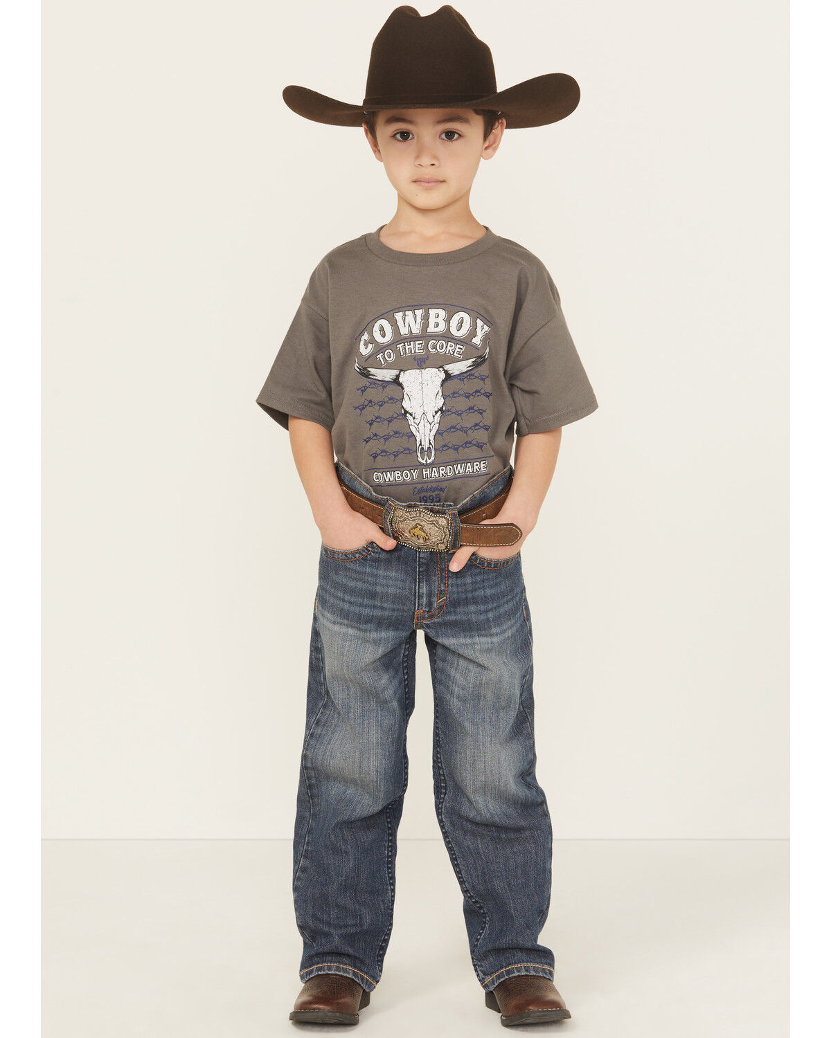 Cody James Little Boys' Wolfstooth Relaxed Bootcut Stretch Denim Jeans