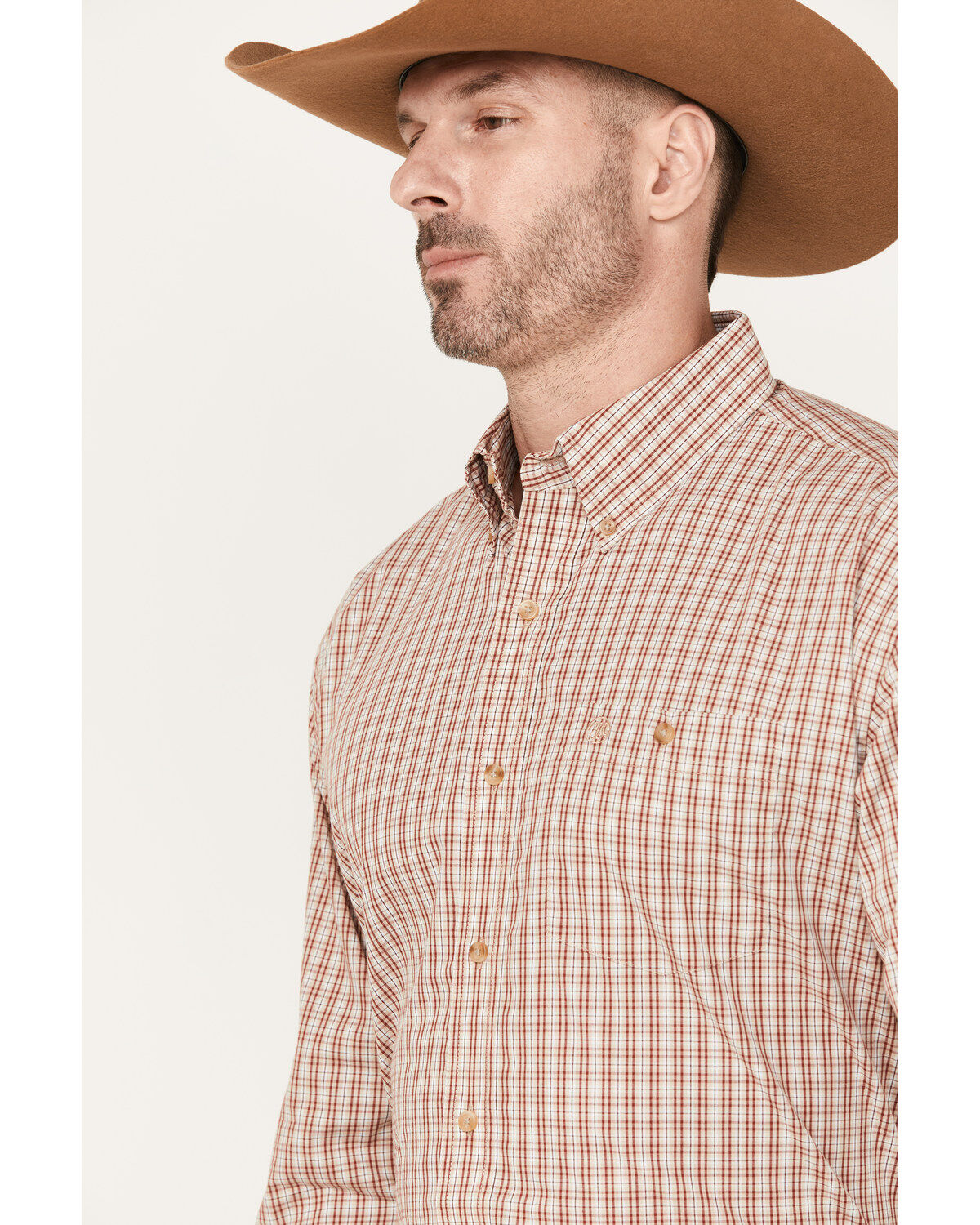 Wrangler Men's Classics Plaid Print Long Sleeve Button Down Western Shirt
