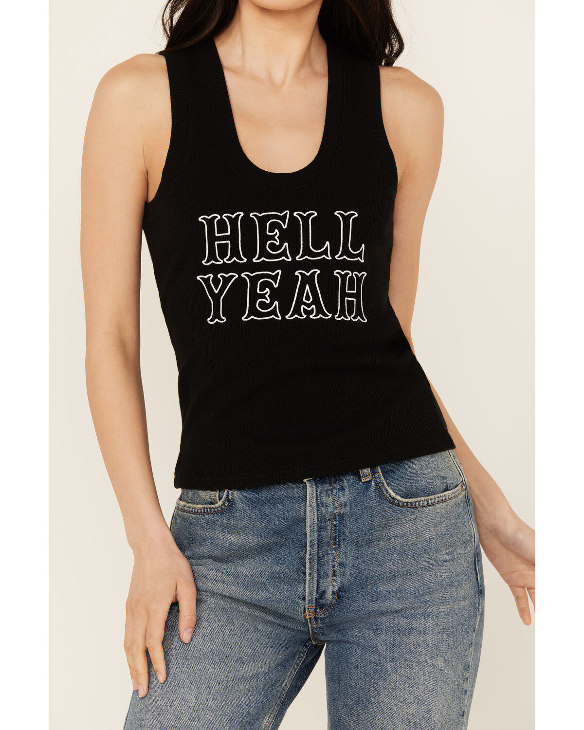 White Crow Women's Hell Yeah Embroidered Graphic Tank