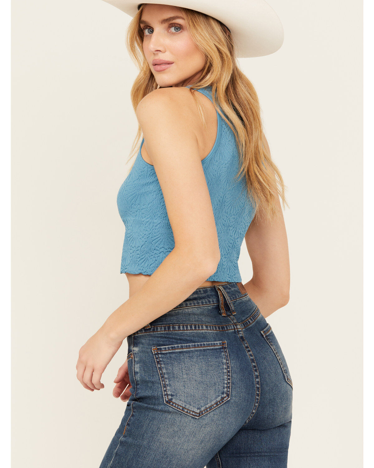 Fornia Women's Floral High Neck Cropped Top