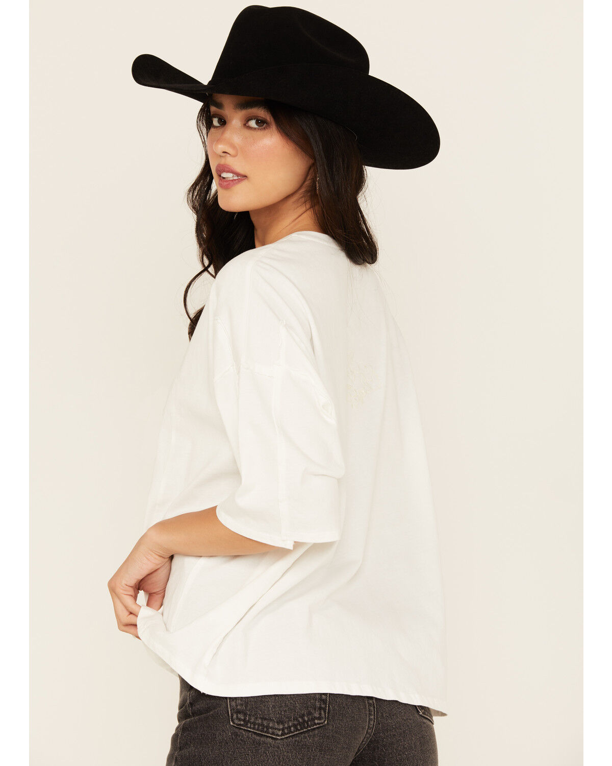 Blue B Women's Solid Embroidered Short Sleeve Tee