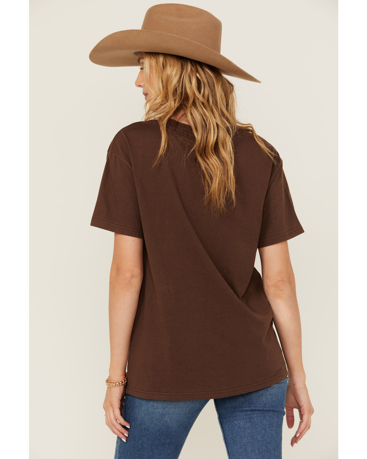 Shyanne Women's Whiskey Rhinestone Boyfriend Fit Short Sleeve Graphic Tee