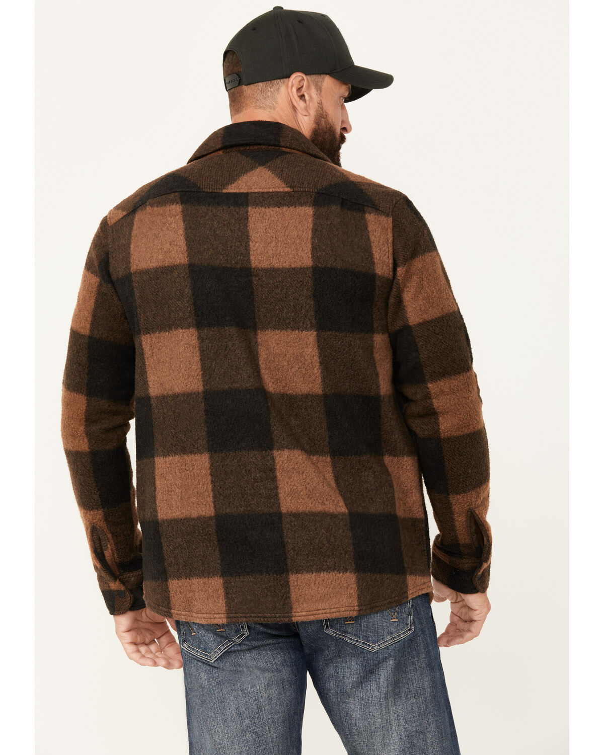 Brixton Men's Bowery Arctic Plaid Print Long Sleeve Snap Stretch Flannel Shirt