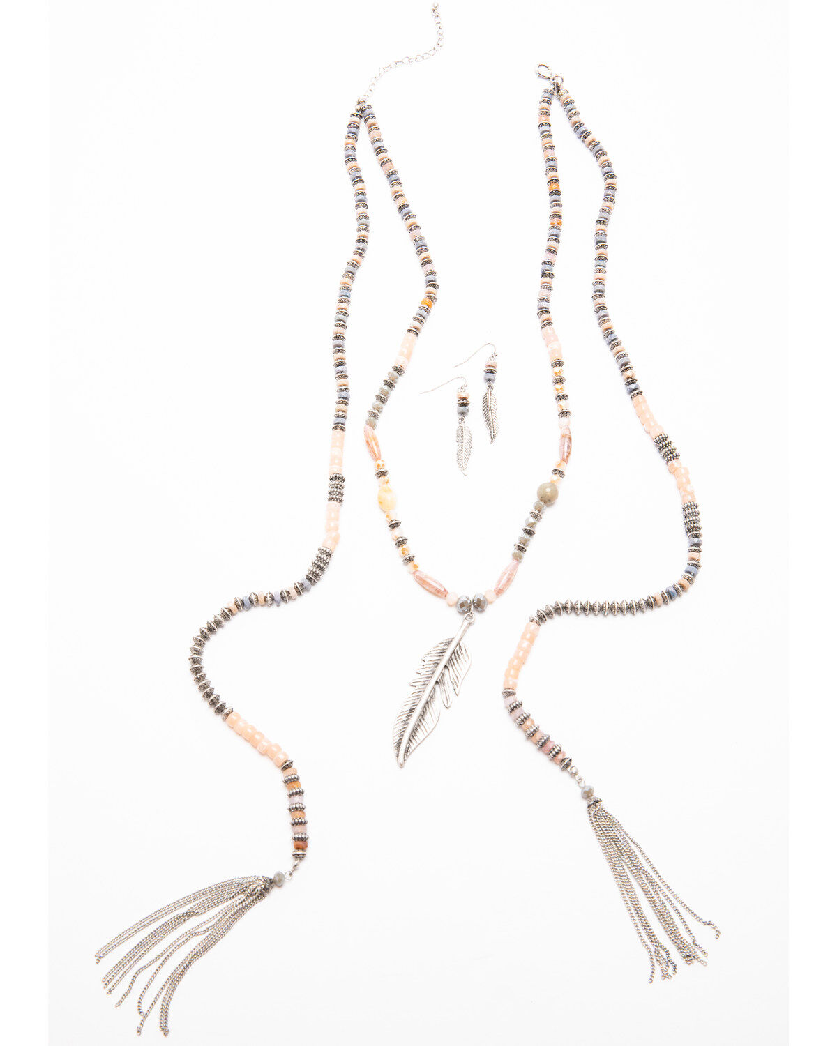 Shyanne Women's Moonlit Feather Beaded Wrap Jewelry Set - 2 Piece