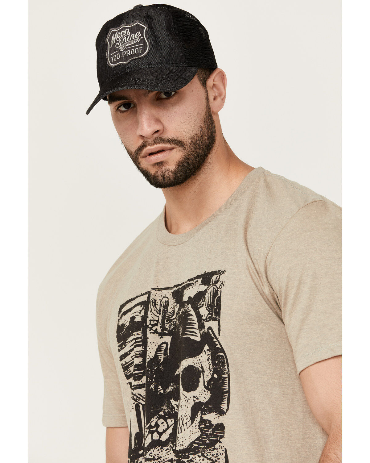 Moonshine Spirit Men's Skull Scene Short Sleeve Graphic T-Shirt
