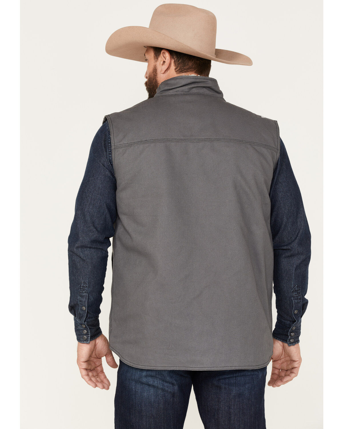 Cowboy Hardware Men's Ranch Canvas Berber Sherpa Lined Vest