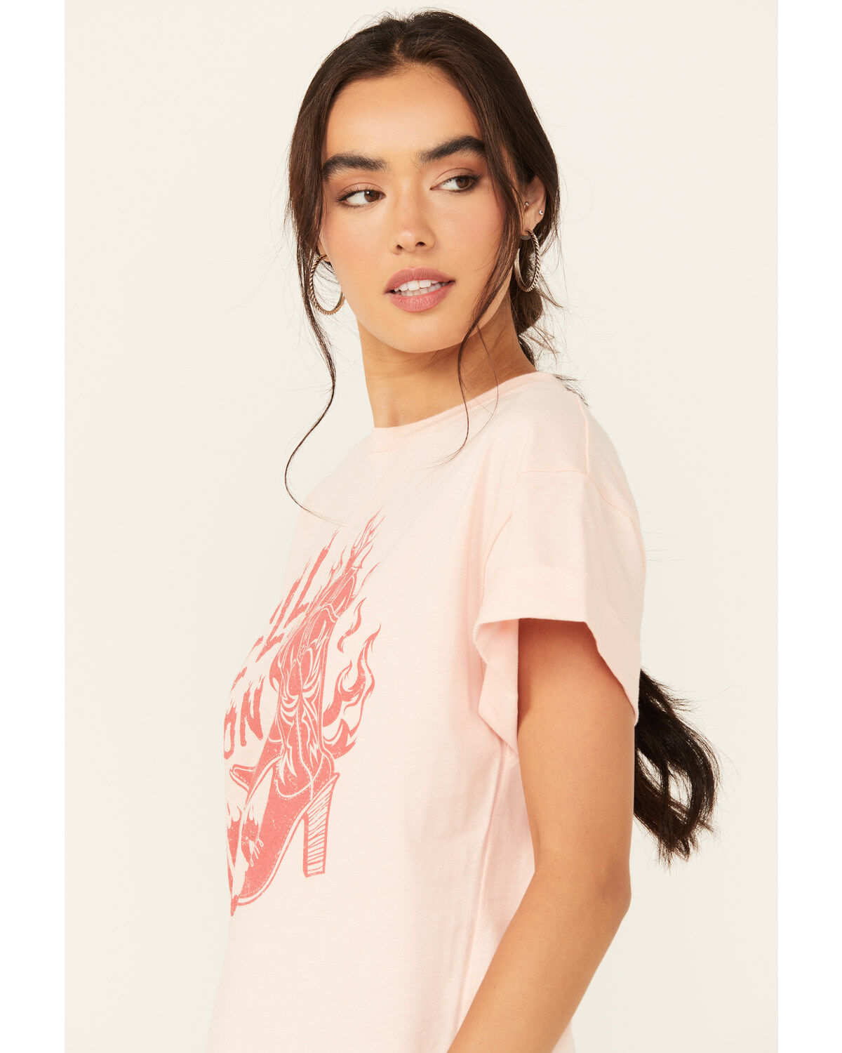 Youth in Revolt Women's Hell on Heels Rolled Short Sleeve Graphic Tee