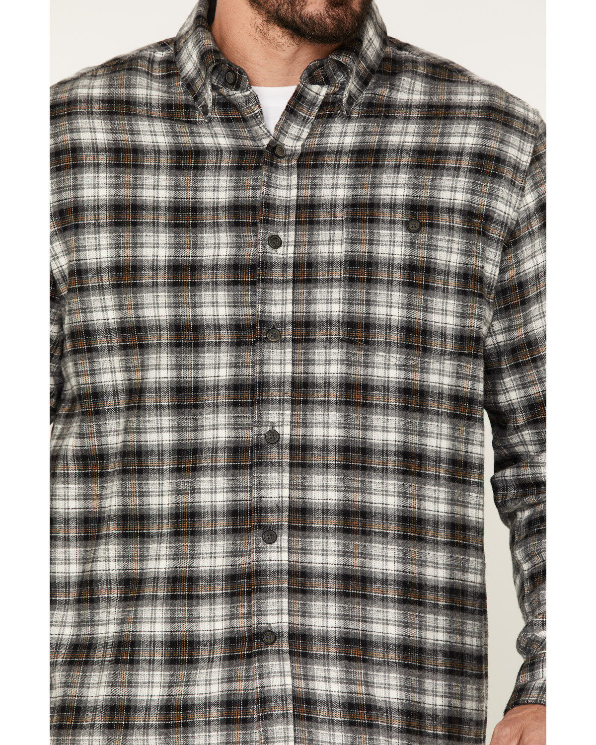 North River Men's Small Plaid Print Long Sleeve Button-Down Flannel Shirt