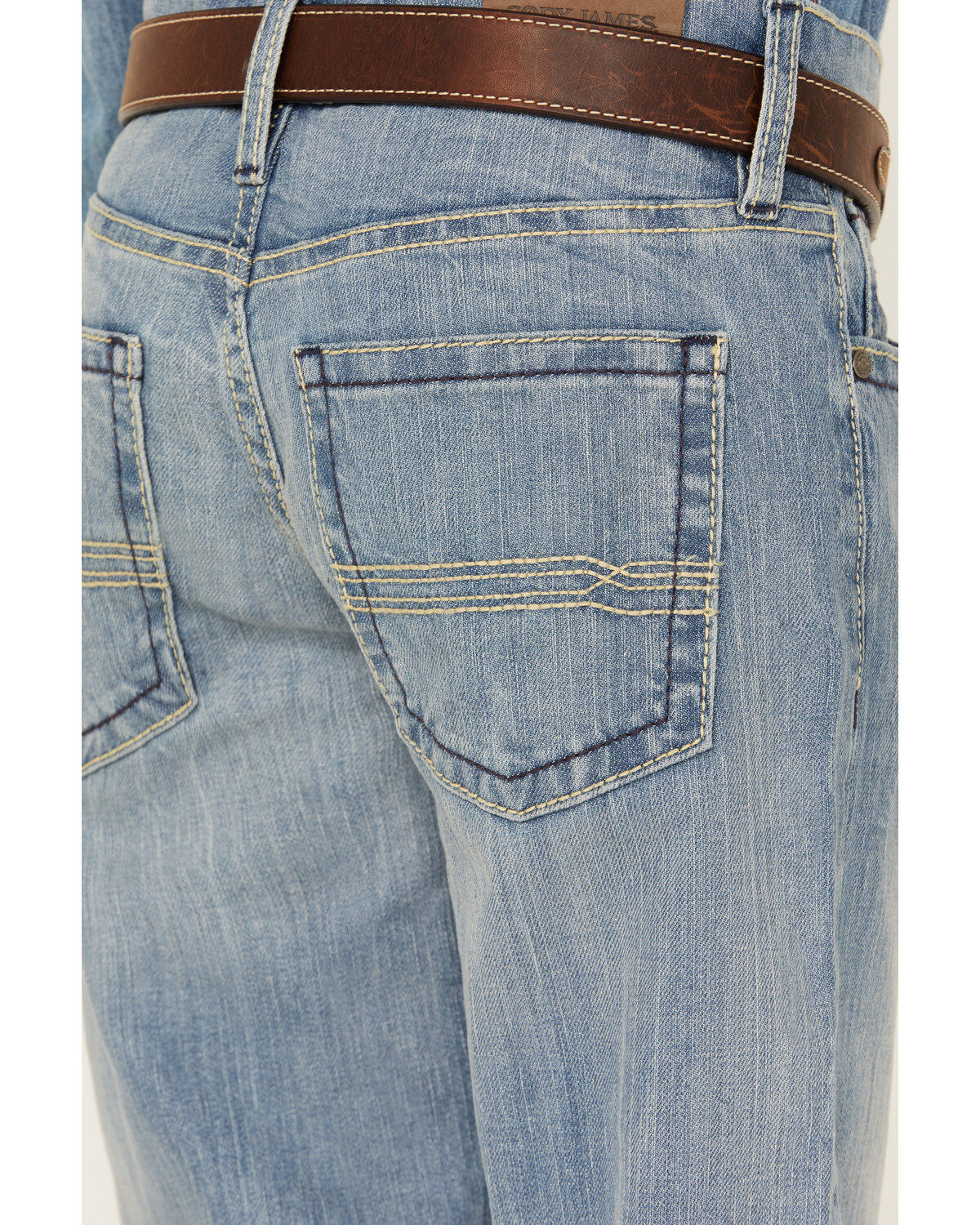 Cody James Boys' Light Wash Cloverleaf Slim Stretch Bootcut Jeans