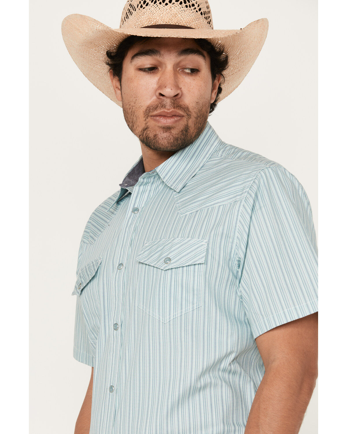 Cody James Men's Agua Dulce Striped Short Sleeve Snap Western Shirt