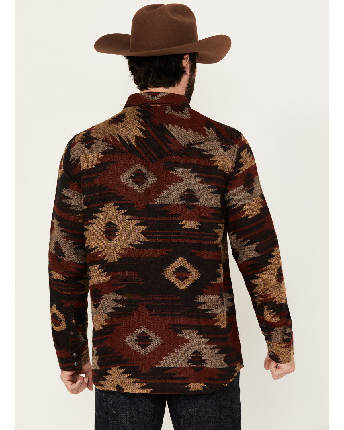 Moonshine Spirit Men's Spot Light Southwestern Print Long Sleeve Snap Western Shirt