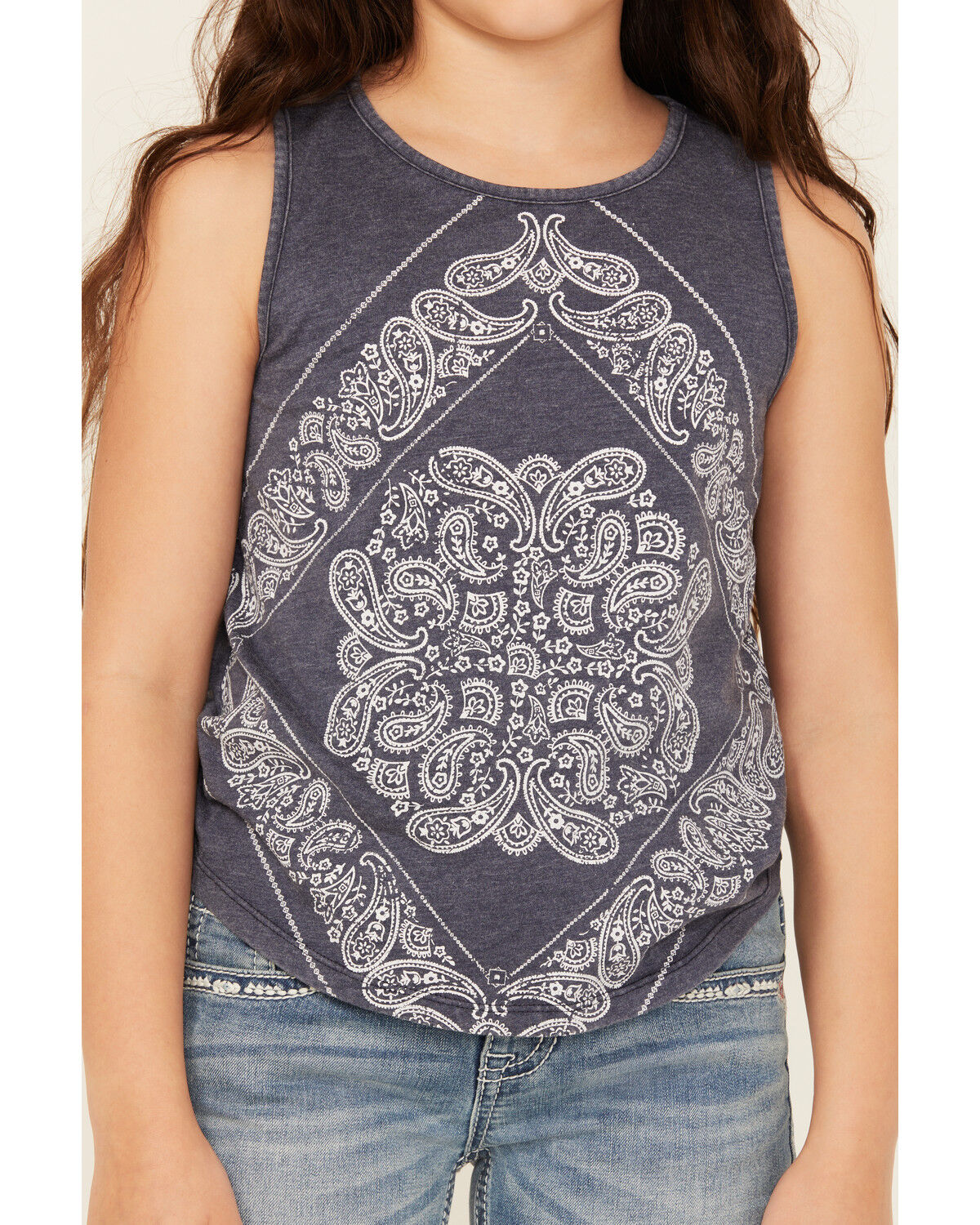 Rock & Roll Denim Girls' Bandana Print Tank
