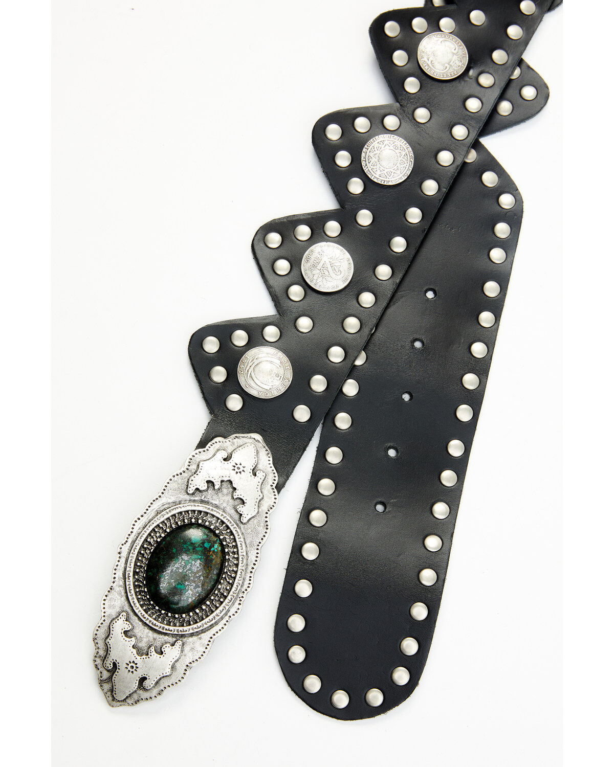 Tasha Polizzi Women's Legend Studded Concho Buckle Belt