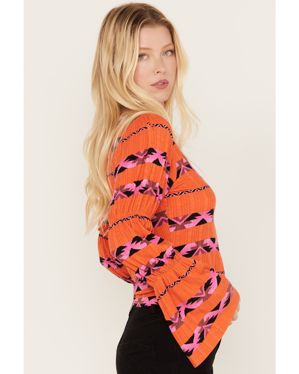 Wrangler Women's Southwestern Striped Long Sleeve Shirt