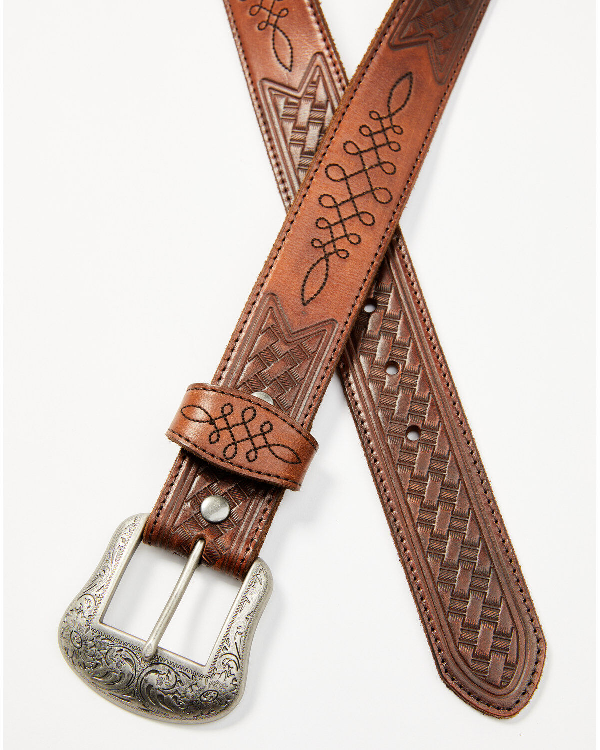 RANK 45® Men's Tonal Stitched Basketweave Belt