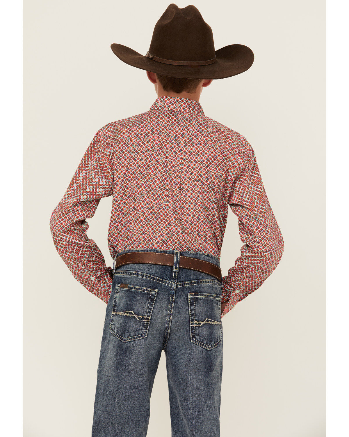 Cinch Boys' Geo Print Long Sleeve Button-Down Western Shirt