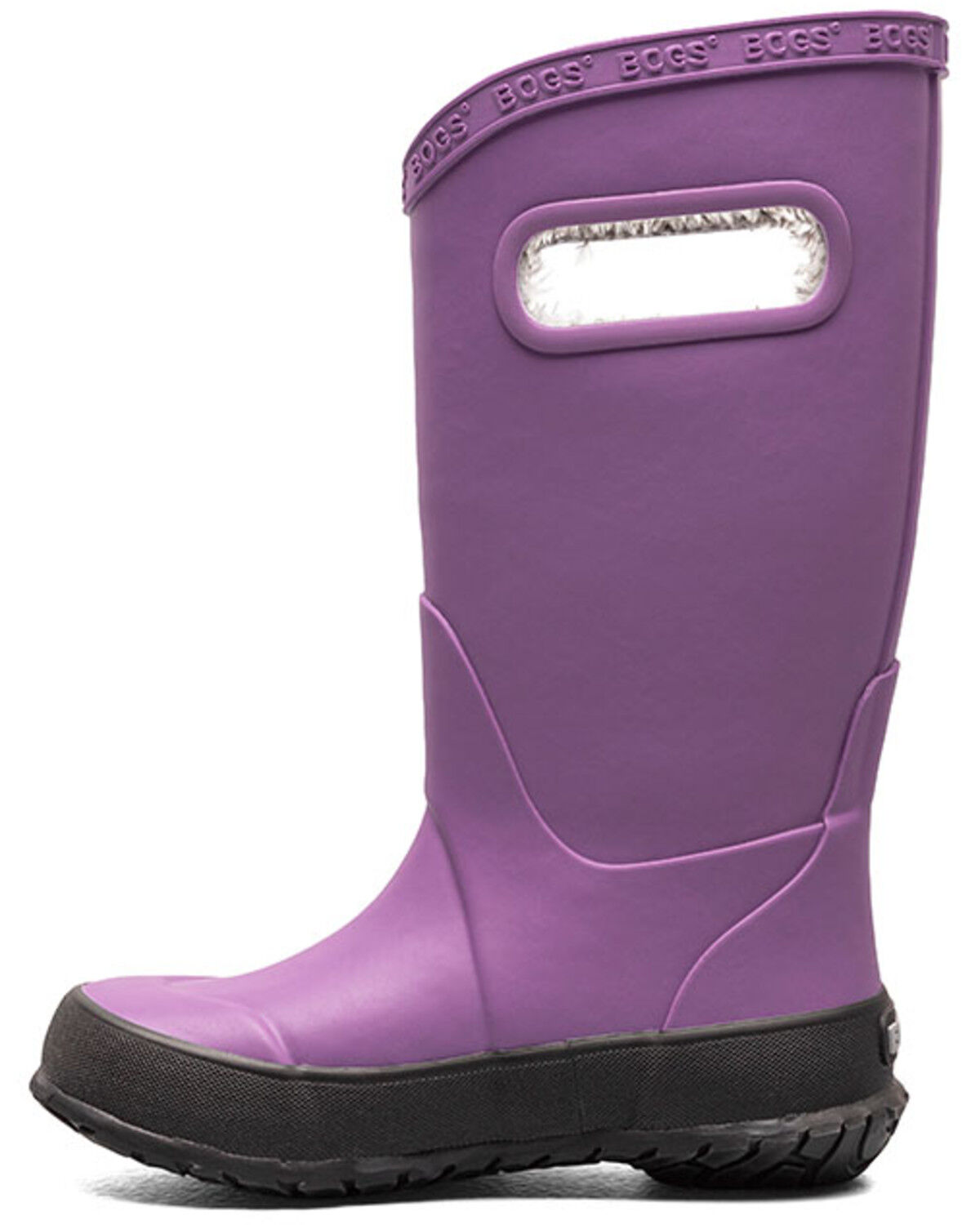 Bogs Girls' Solid Plush Rain Boots - Round Toe