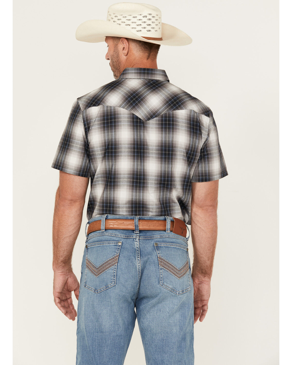 Pendleton Men's Boot Barn Exclusive Frontier Plaid Print Short Sleeve Pearl Snap Western Shirt