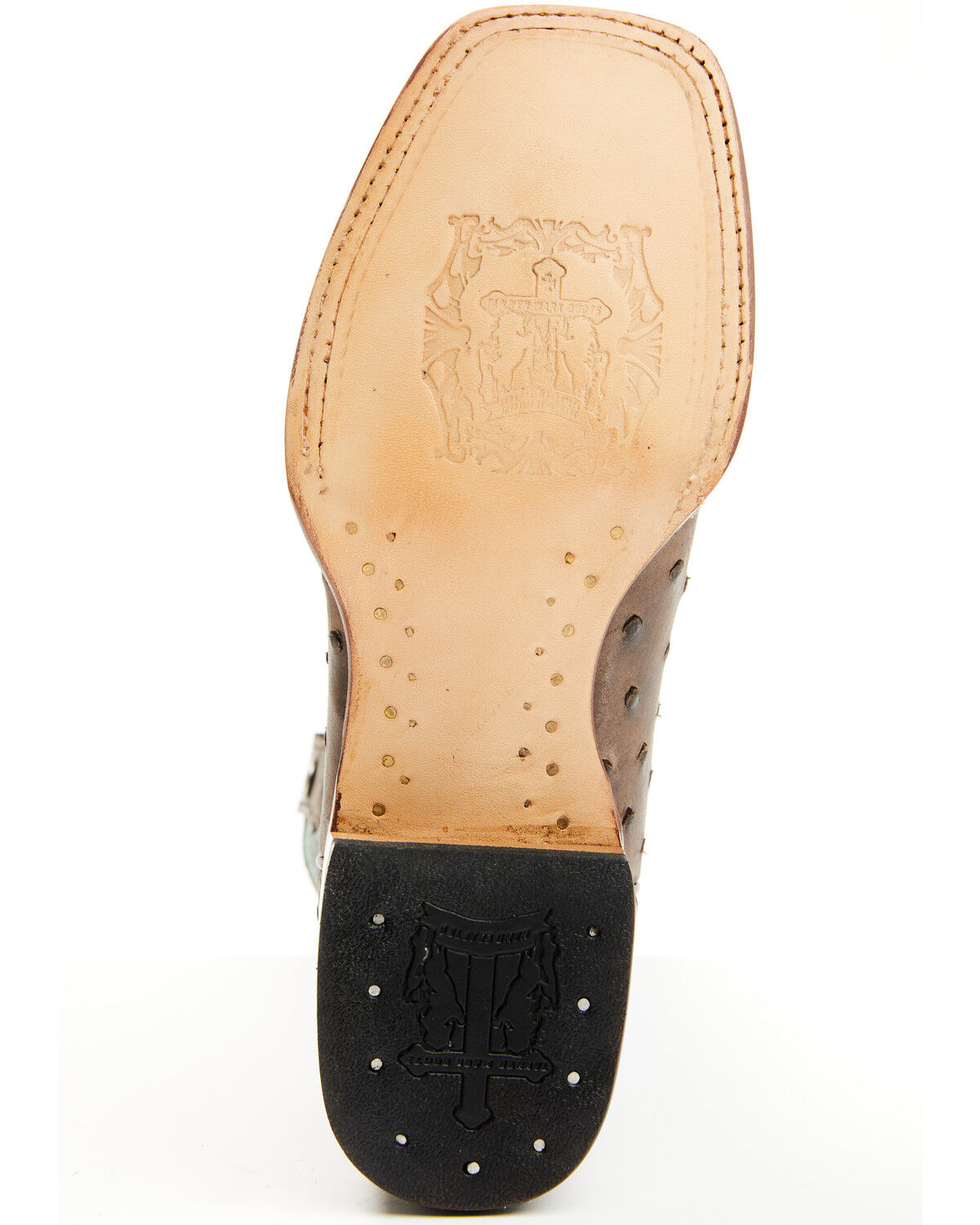 Tanner Mark Women's Ostrich Print Western Boots - Broad Square Toe