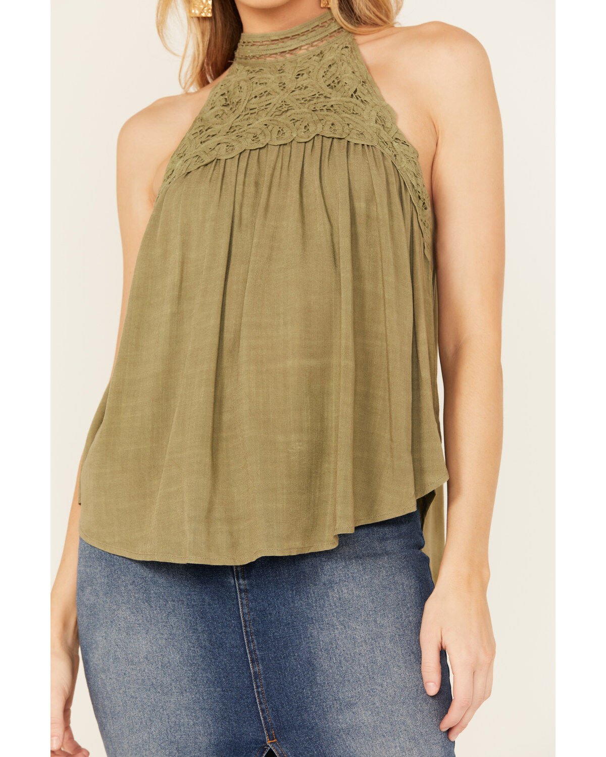 Eyeshadow Women's Battenburg Lace Tank