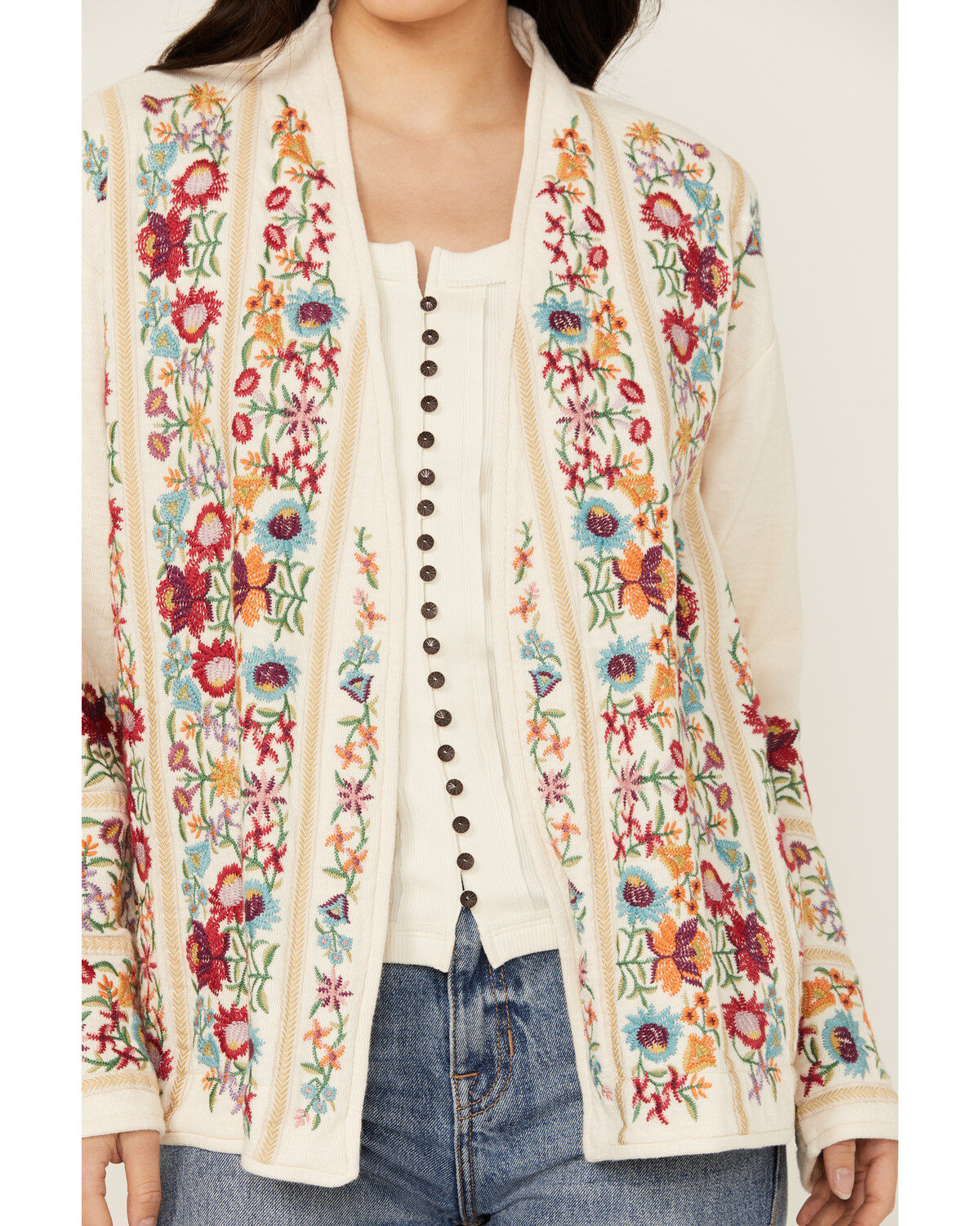 Johnny Was Women's Embroidered Floral Sweater